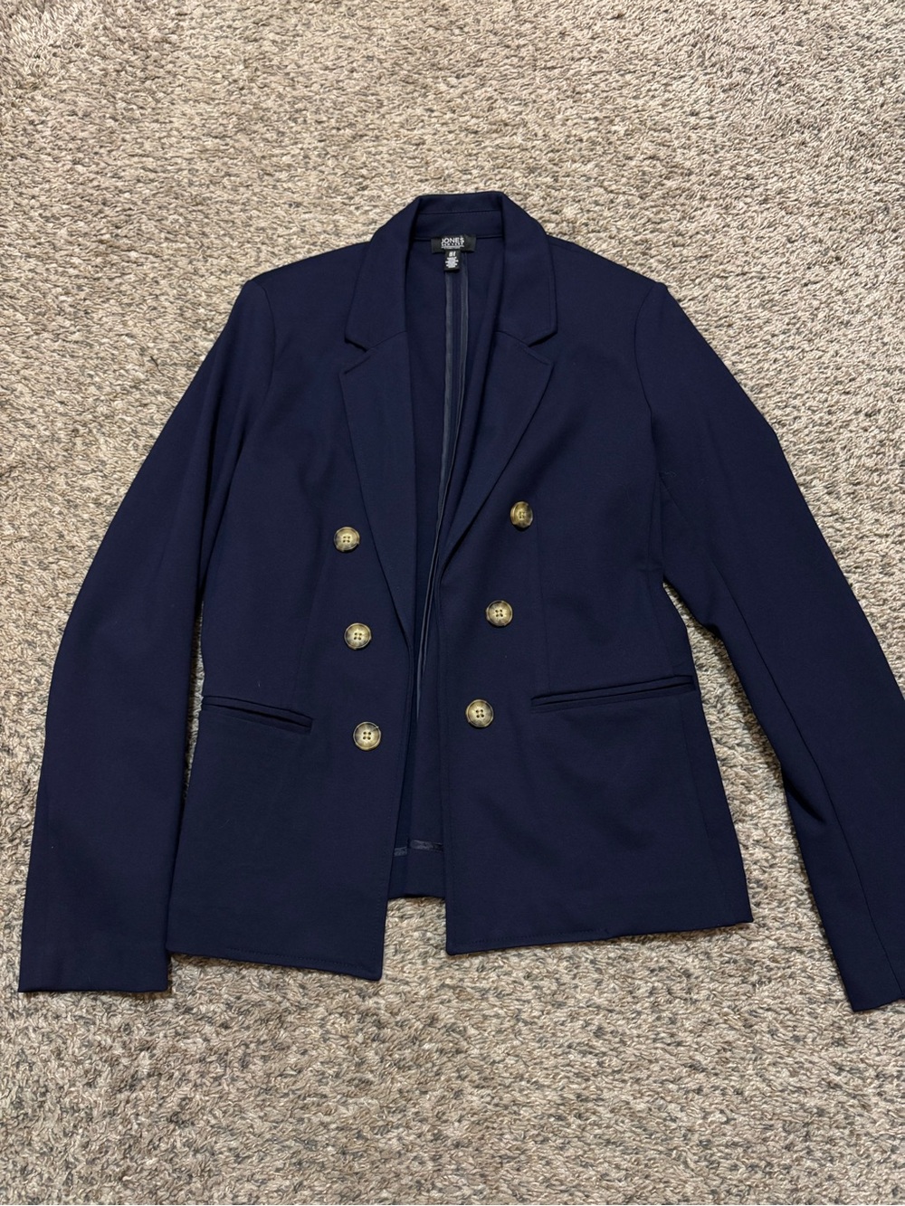 Jones NY Women's Navy Double-Breasted Blazer